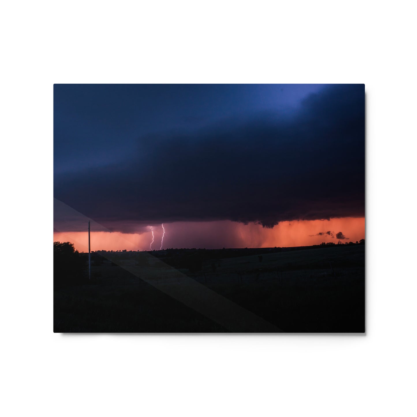 Kansas Thunderstorm Aluminum Metal Photography Print | Aluminum Storm Chase Photography Print