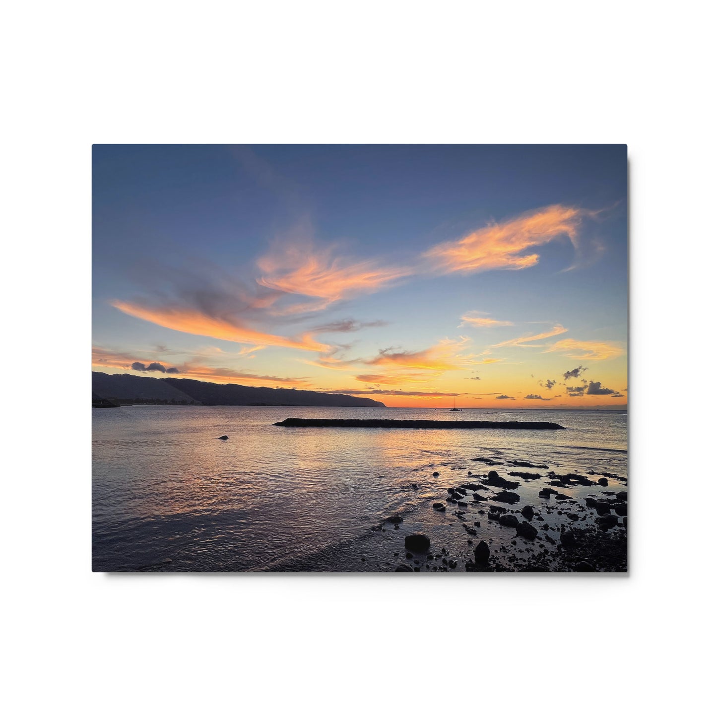 Hawaii Sunset Aluminum Metal Prints | O'ahu Photography Print