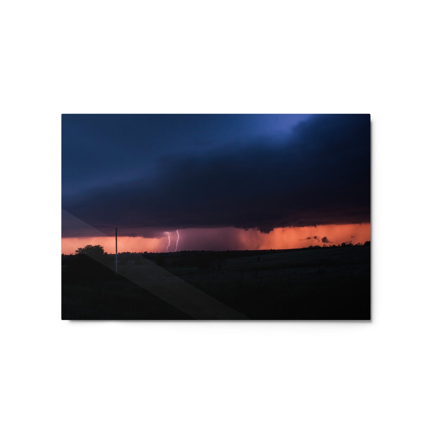 Kansas Thunderstorm Aluminum Metal Photography Print | Aluminum Storm Chase Photography Print