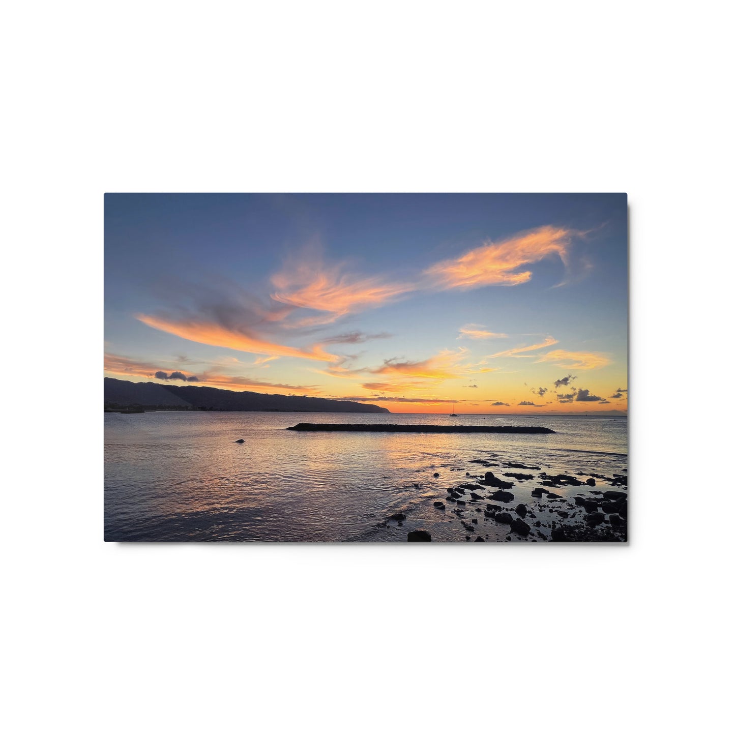 Hawaii Sunset Aluminum Metal Prints | O'ahu Photography Print